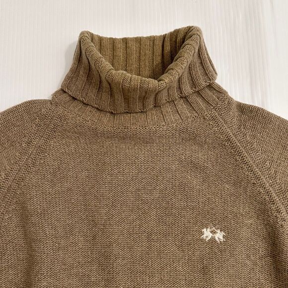 La Martina Wool Polo Turtleneck Sweater Brown No.2 Patch XL Preppy Equestrian - Picture 4 of 13